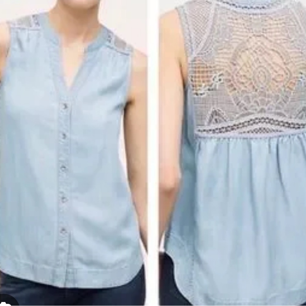 Anthropologie Lorna Crochet Tank by Holding Horse's
